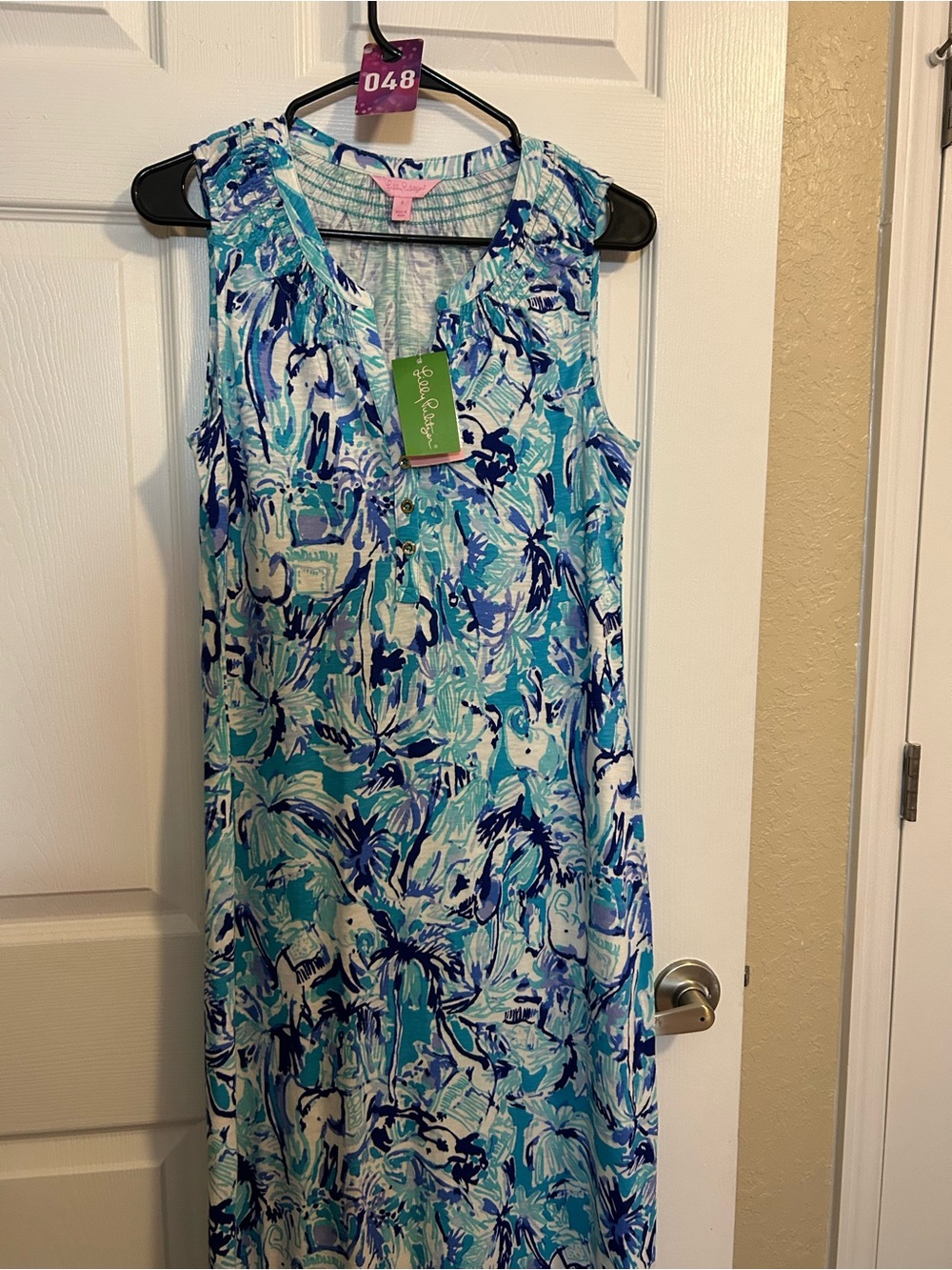 Lilly Pulitzer Aqua & Navy Floral Maxi Skirt